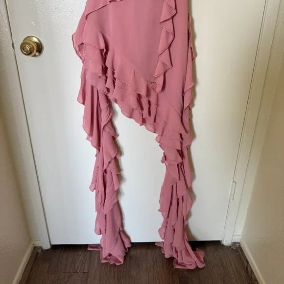 Alieva Lenora Ruffle Mini Dress In Blush Pink XS - Picture 4 of 7